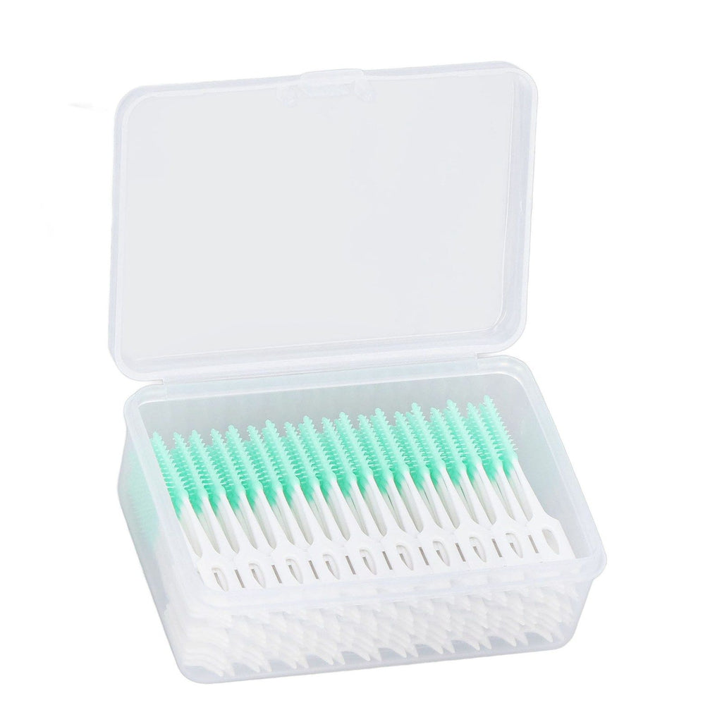 Interdental Brush Disposable Soft Dental Cleaning Floss Toothpicks for Oral Care Adults Children 160pcs Green