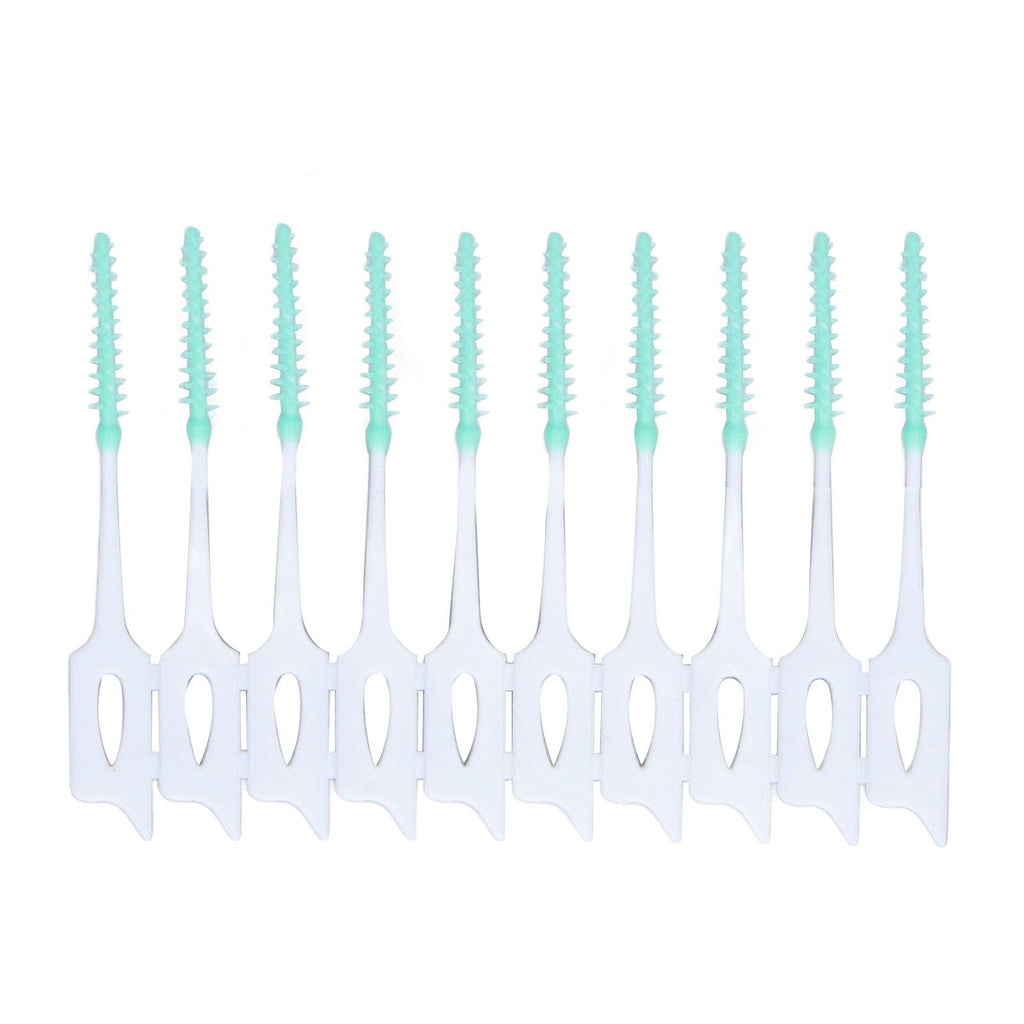 Interdental Brush Disposable Soft Dental Cleaning Floss Toothpicks for Oral Care Adults Children 160pcs Green