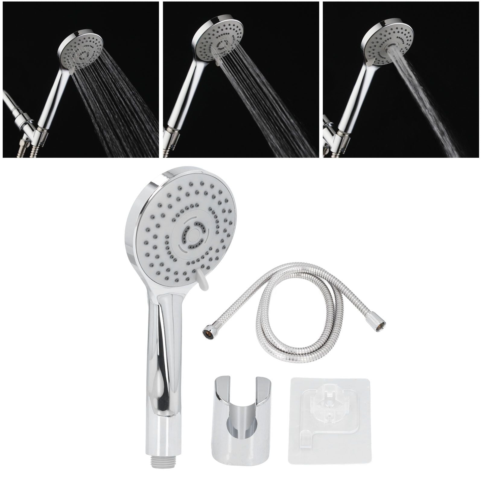 Handheld Shower Head Female Male Thread G1/2 Supercharged Punching Free Wall Mount Shower Head for Bathroom