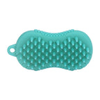 Silicone Body Scrubber Dual Side Ergonomic Handle Safe Silicone Body Massage Silicone Body Brush for Body Hair Green