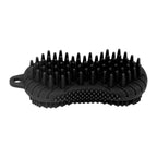 Silicone Body Scrubber Dual Side Ergonomic Handle Safe Silicone Body Massage Silicone Body Brush for Body Hair Black