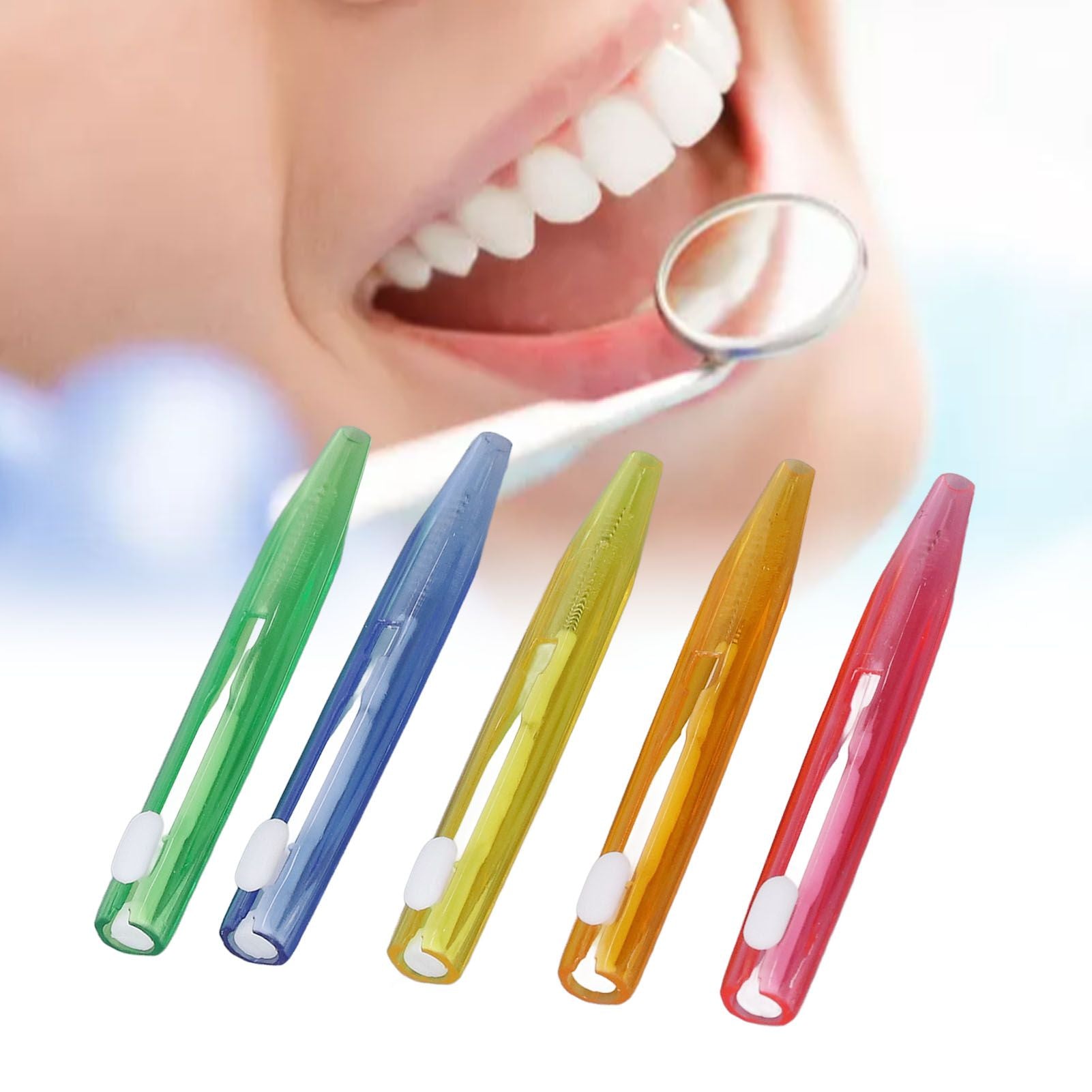 60Pcs Interdental Brush Floss Interdental Cleaning Brush with PP Handle for Adults Children Oral Care
