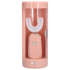 Electric Toothbrush Portable USB Charging IPX7 Waterproof Ultrasonic Toothbrush with Sterilization BoxPink