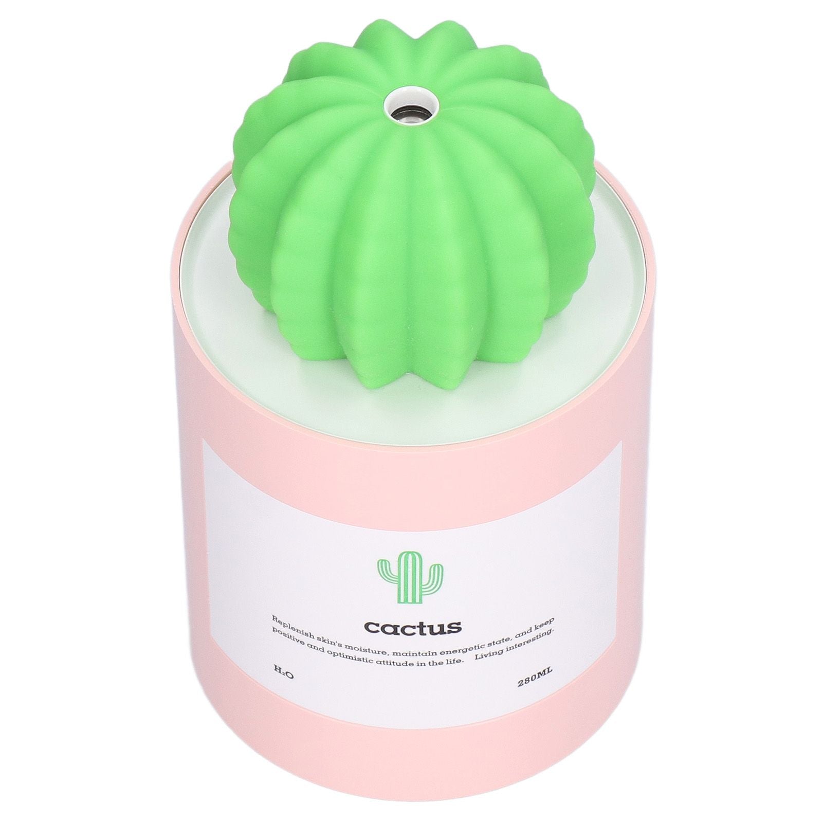 280ml Cactus Desktop Humidifier USB Power Supply Mute Nano Atomization HumidifierPink