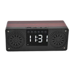 Speaker Red Double Speaker Digital Display Clock 360° Three Dimensional Surround Wooden Speaker Subwoofer
