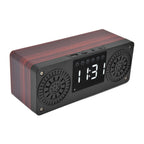 Speaker Red Double Speaker Digital Display Clock 360° Three Dimensional Surround Wooden Speaker Subwoofer
