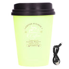 USB Humidifier 300ml Coffee Cup Low Noise Auto Off Compact Lightweight Space Saving Mini Humidifier for Car Home OfficeGreen