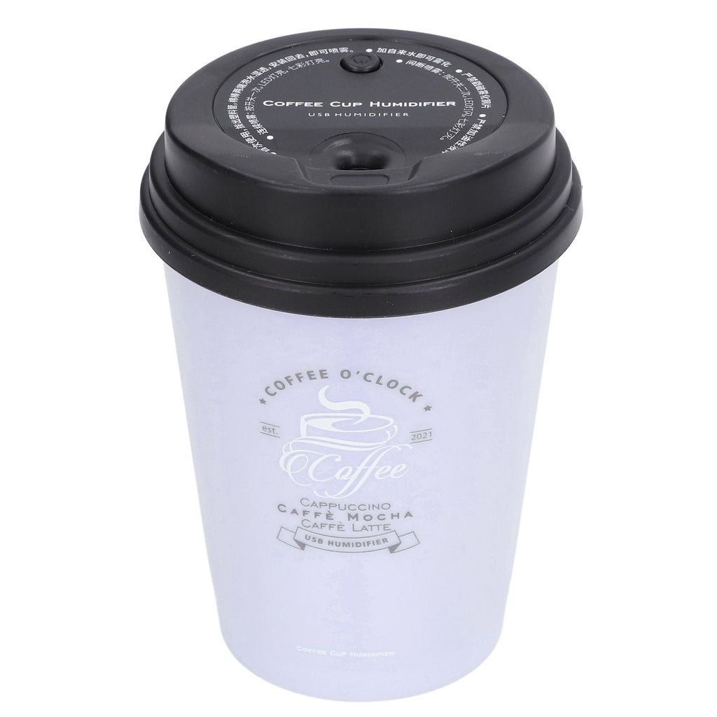USB Humidifier 300ml Coffee Cup Low Noise Auto Off Compact Lightweight Space Saving Mini Humidifier for Car Home OfficePurple
