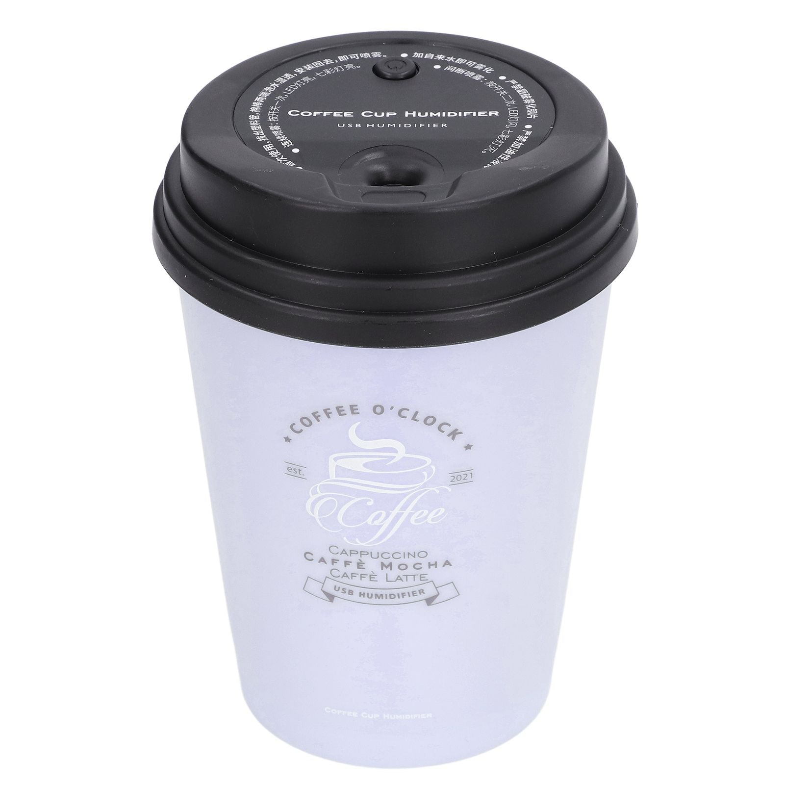USB Humidifier 300ml Coffee Cup Low Noise Auto Off Compact Lightweight Space Saving Mini Humidifier for Car Home OfficePurple