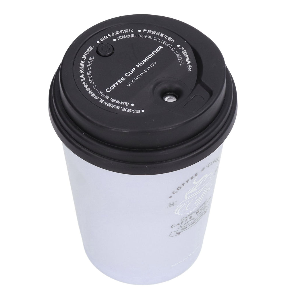 USB Humidifier 300ml Coffee Cup Low Noise Auto Off Compact Lightweight Space Saving Mini Humidifier for Car Home OfficePurple