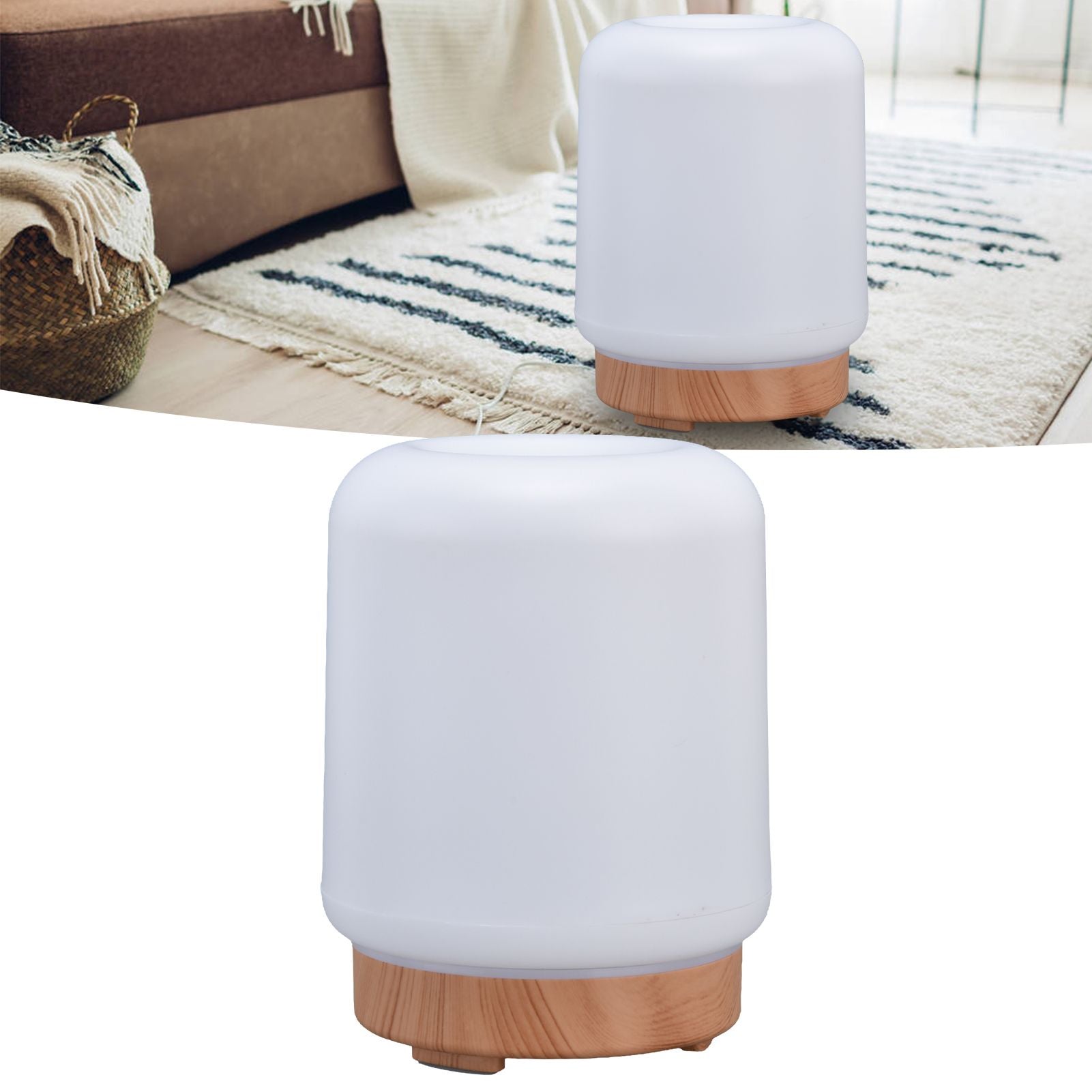 200ml Wood Grain Humidifier USB Powered Aroma Air Humidifier Night Light Humidifier for Bedroom Living Rooms Office