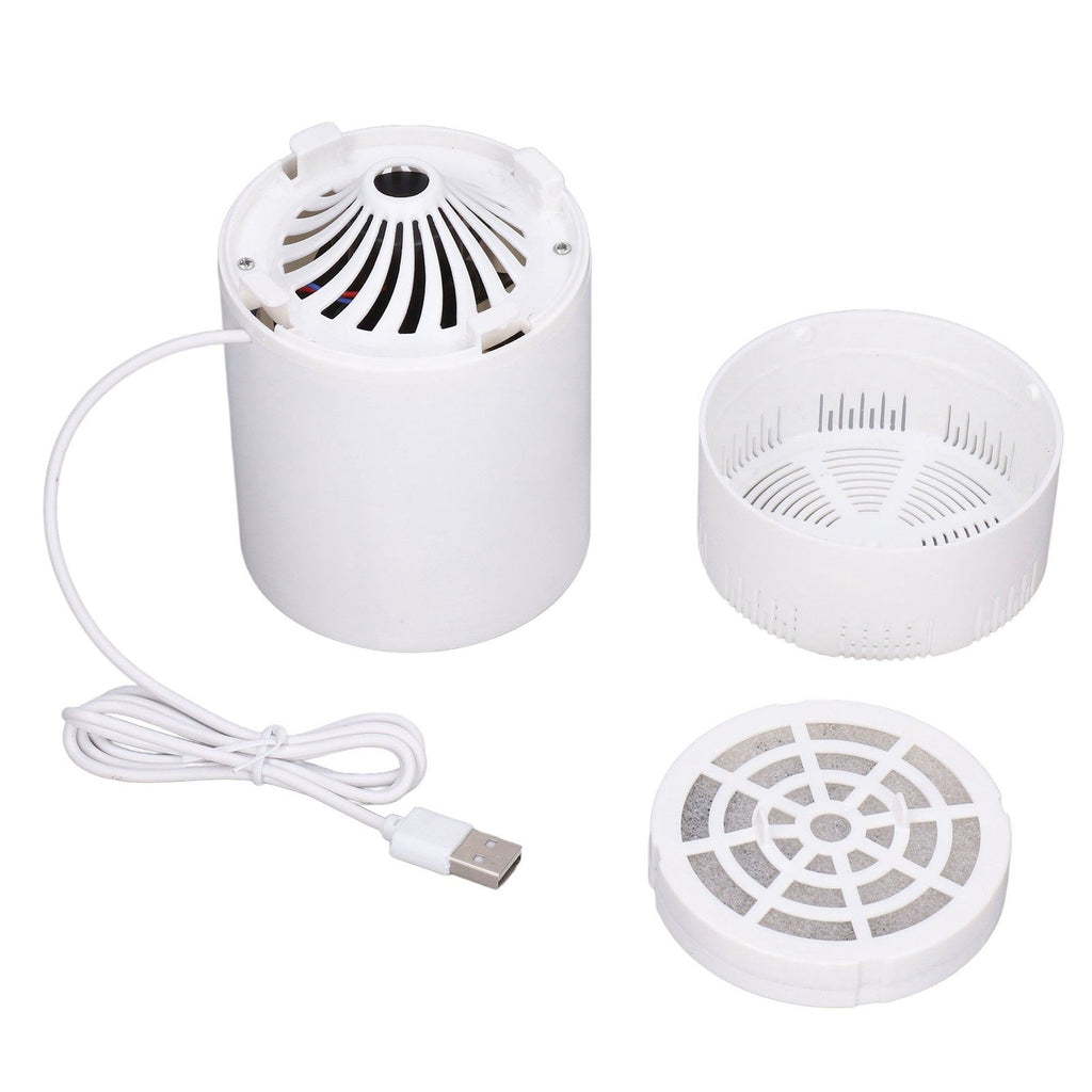 Desktop Air Purifier Intelligent USB Powered Ultra Quiet Negative Ion Air Purifier for Home Travel CarWhite