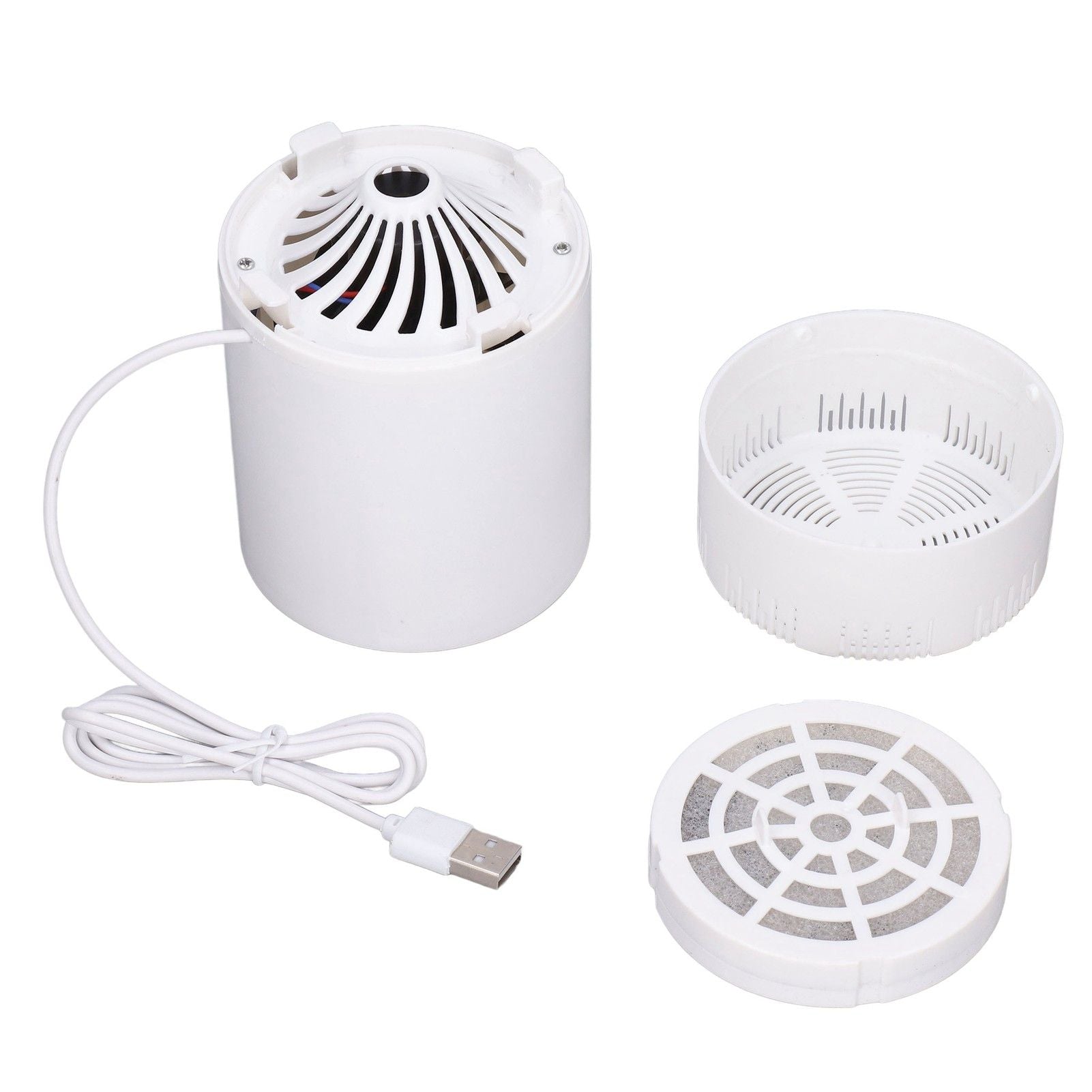 Desktop Air Purifier Intelligent USB Powered Ultra Quiet Negative Ion Air Purifier for Home Travel CarWhite