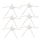 6PCS Robot Vacuum Cleaner Side Brush Silicone Sweeper Side Brush Replacement for Xiaomi Roborock S7 White