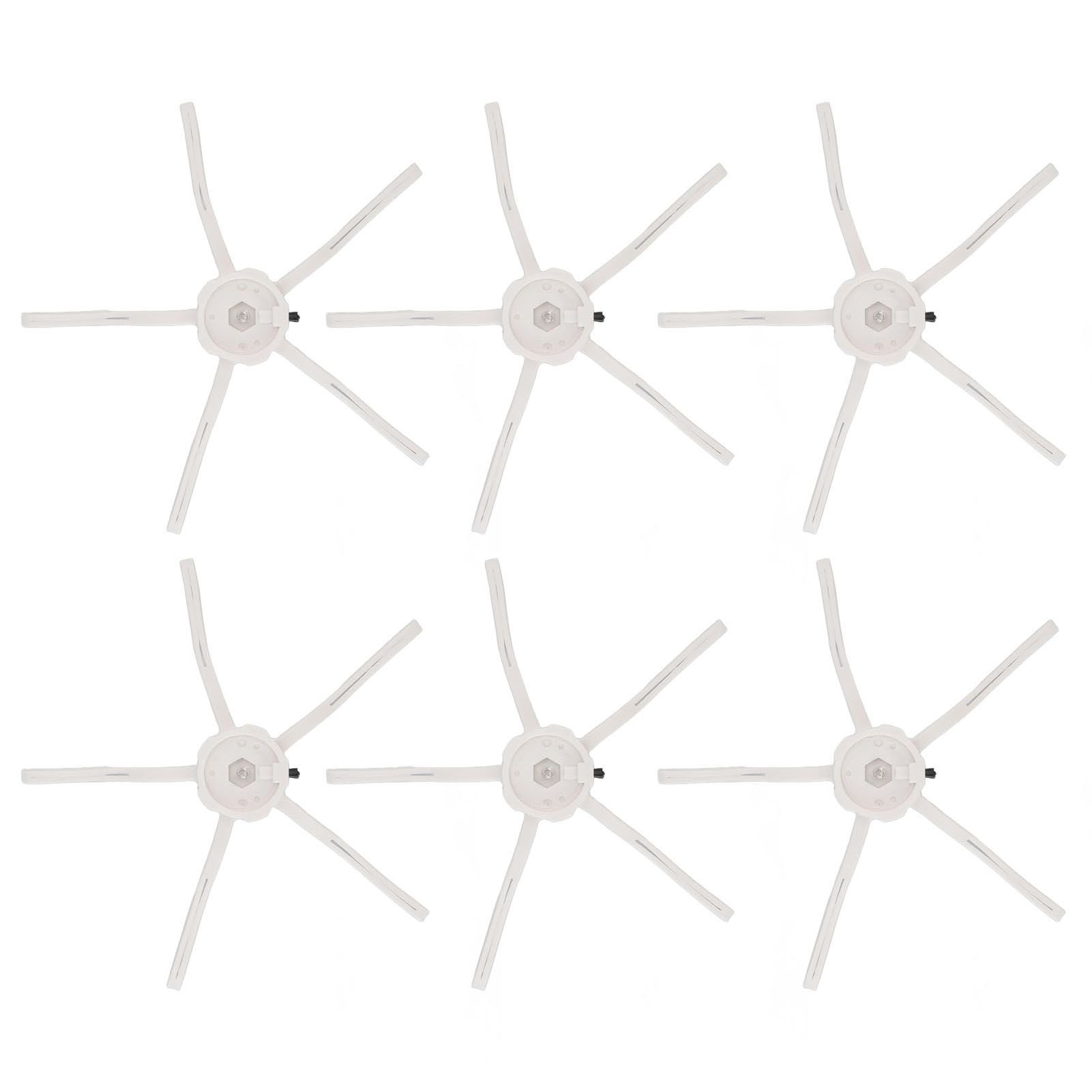 6PCS Robot Vacuum Cleaner Side Brush Silicone Sweeper Side Brush Replacement for Xiaomi Roborock S7 White