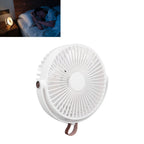 Electric Fan 3 Speeds 360 Degree Adjustable USB Rechargeable Portable Camping Fan with Night Light for Dormitory Camping