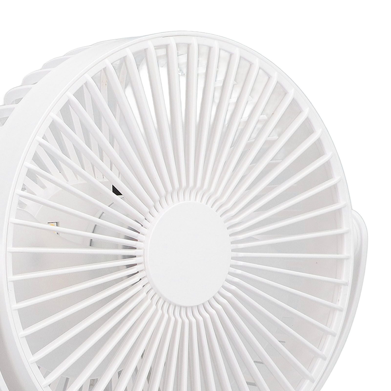 Electric Fan 3 Speeds 360 Degree Adjustable USB Rechargeable Portable Camping Fan with Night Light for Dormitory Camping