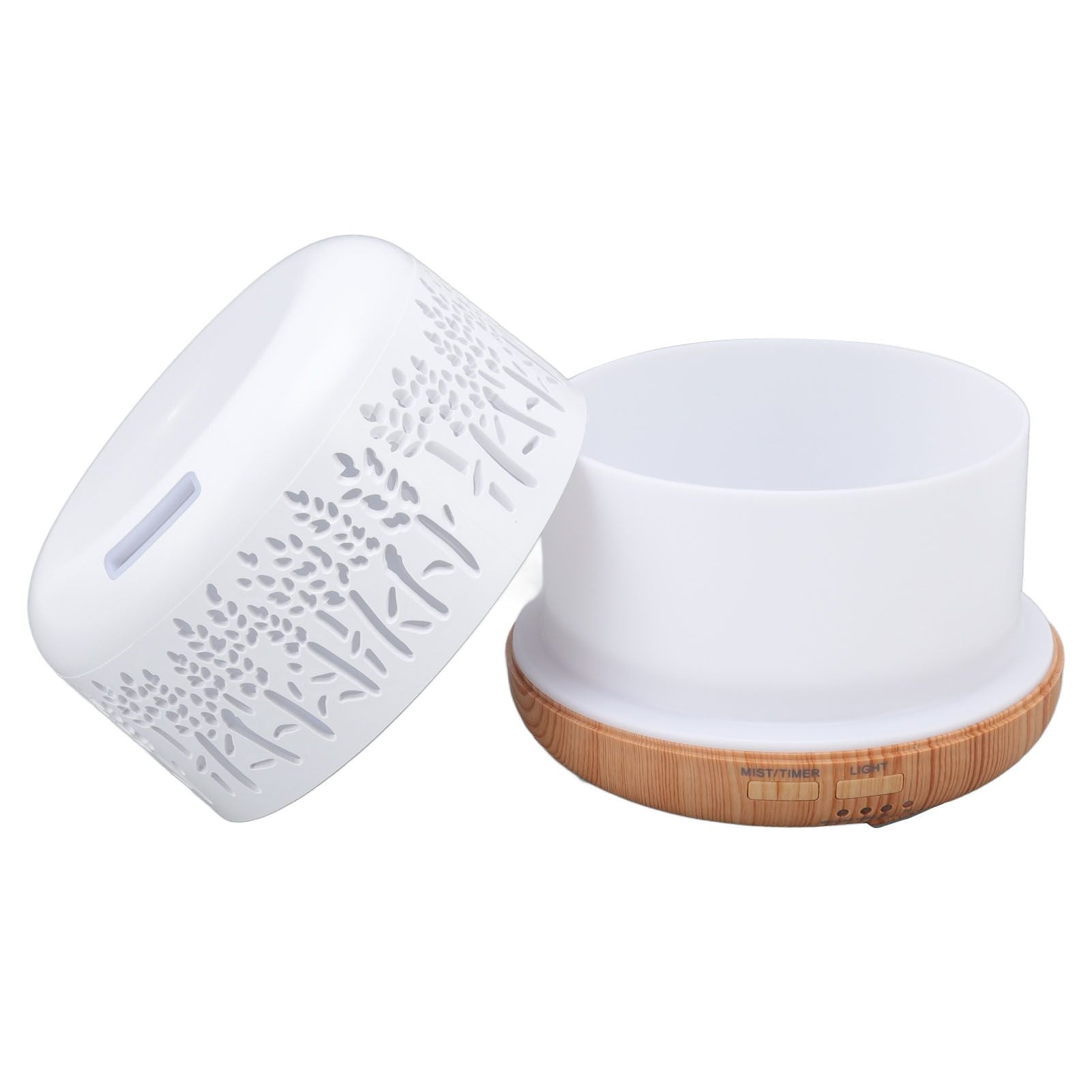 Desktop Humidifier 300ml Wood Grain Design Low Noise Aromatherapy Humidifier with LED Color Light 100‑240V AU Plug