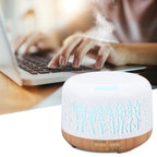 Desktop Humidifier 300ml Wood Grain Design Low Noise Aromatherapy Humidifier with LED Color Light 100‑240V AU Plug