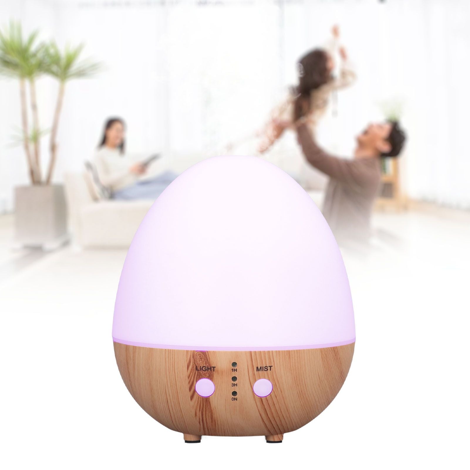 250ml Essential Oil Diffuser Automatic Shut Off 35db Low Noise USB Powered Wooden Humidifier with Night Light for Bedroom