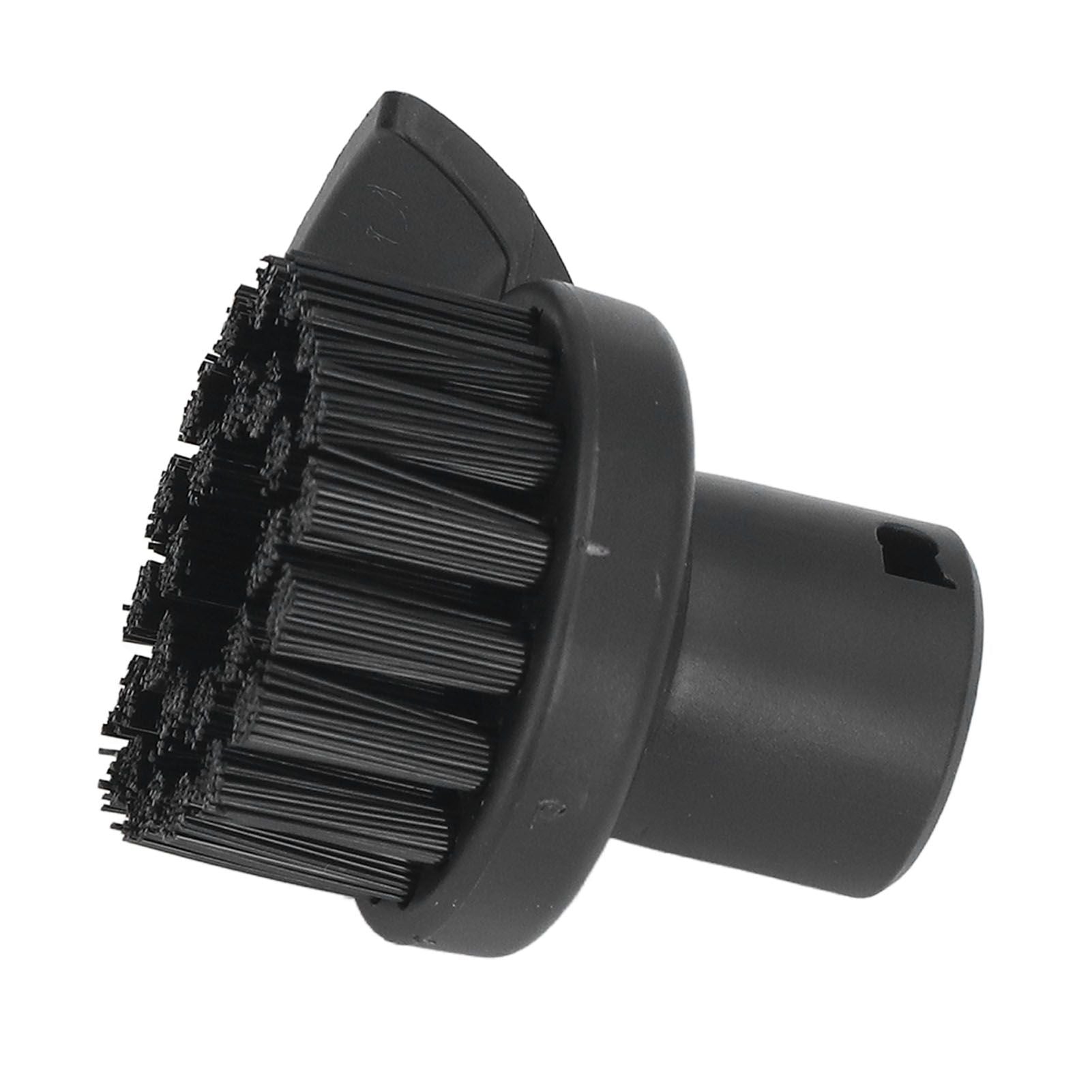 Steam Cleaner Round Brush Black Hard Bristles Cleaning Brush Replacement with Scraper for Karcher SC1 SC2 SC3