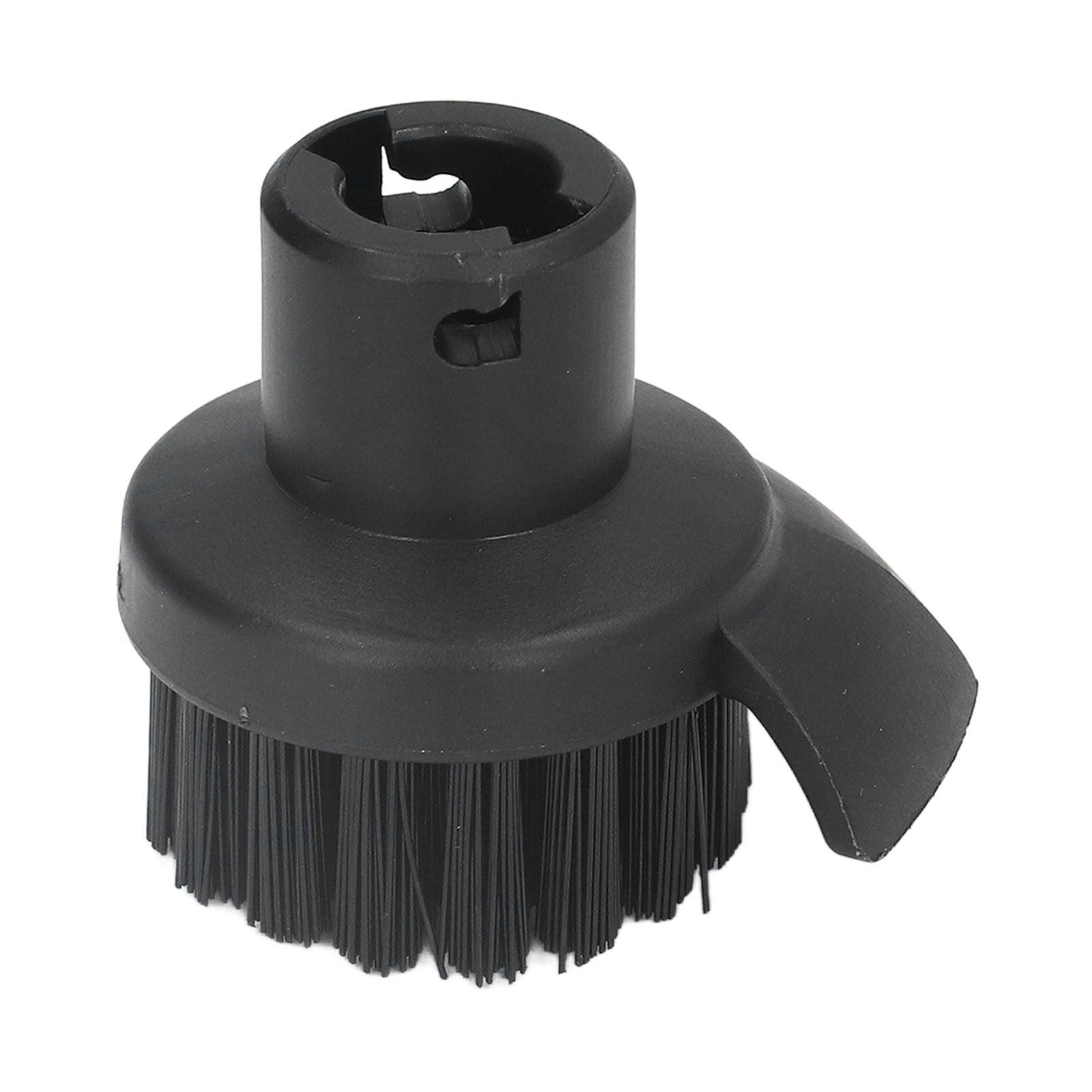 Steam Cleaner Round Brush Black Hard Bristles Cleaning Brush Replacement with Scraper for Karcher SC1 SC2 SC3