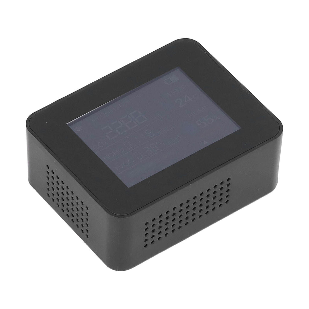 Portable Carbon Dioxide Detector USB Charging Temperature and Humidity Tester with Color Screen Display for Home Black