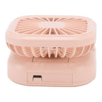 Portable Folding Fan 3 Level Wind Speed USB Powered Rechargeable Rotatable Handheld Desktop Small Fan Pink