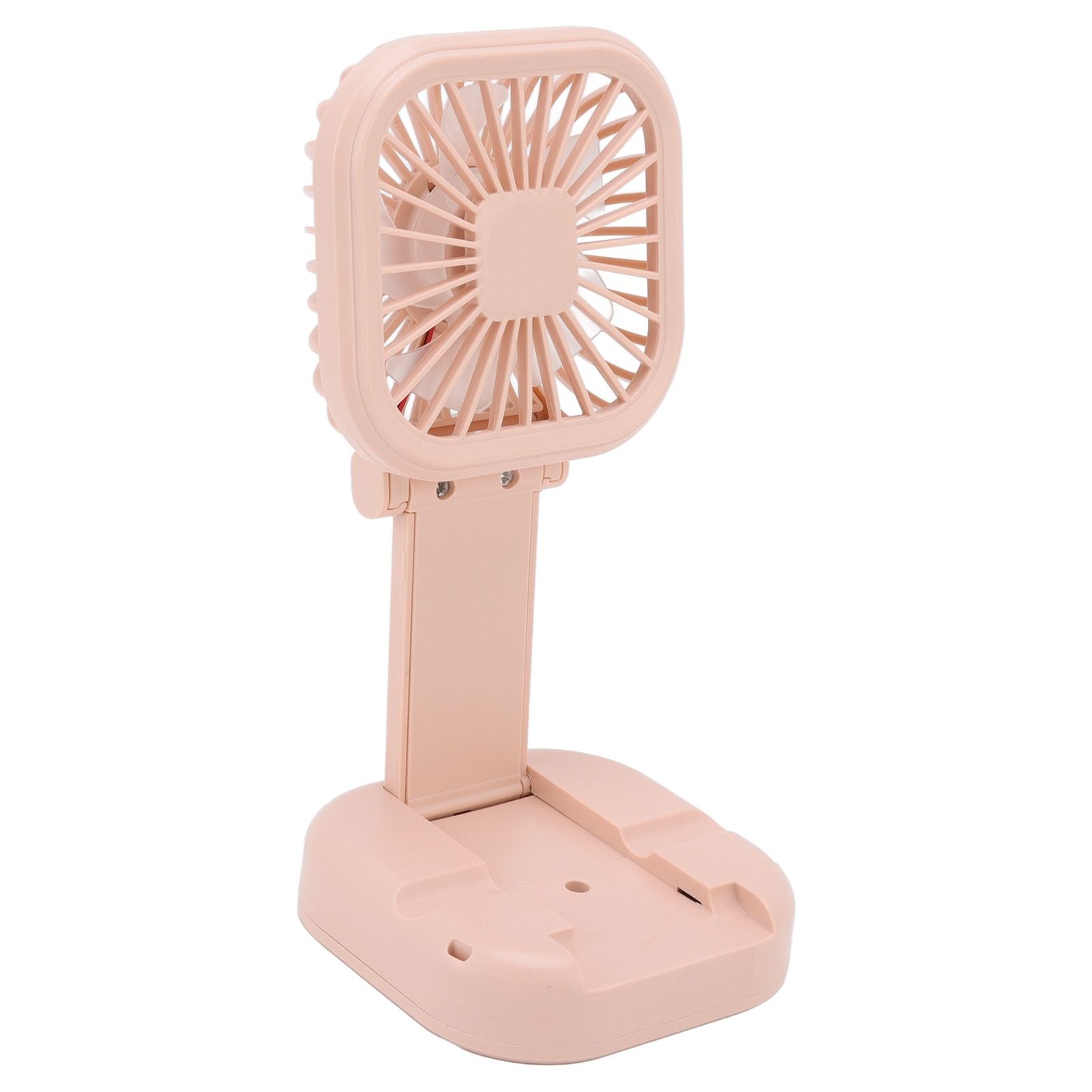 Portable Folding Fan 3 Level Wind Speed USB Powered Rechargeable Rotatable Handheld Desktop Small Fan Pink