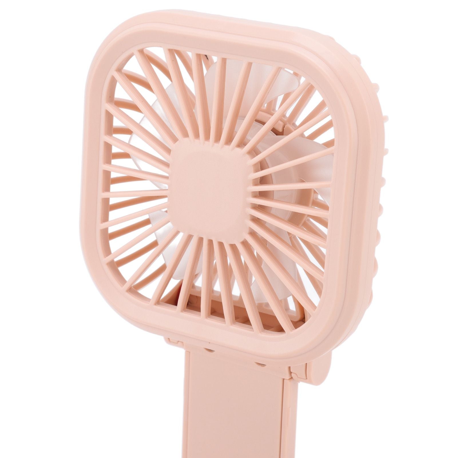 Portable Folding Fan 3 Level Wind Speed USB Powered Rechargeable Rotatable Handheld Desktop Small Fan Pink