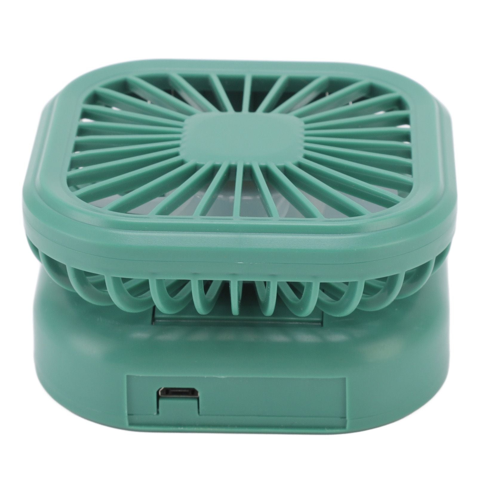 Portable Folding Fan 3 Level Wind Speed USB Powered Rechargeable Rotatable Handheld Desktop Small Fan Green