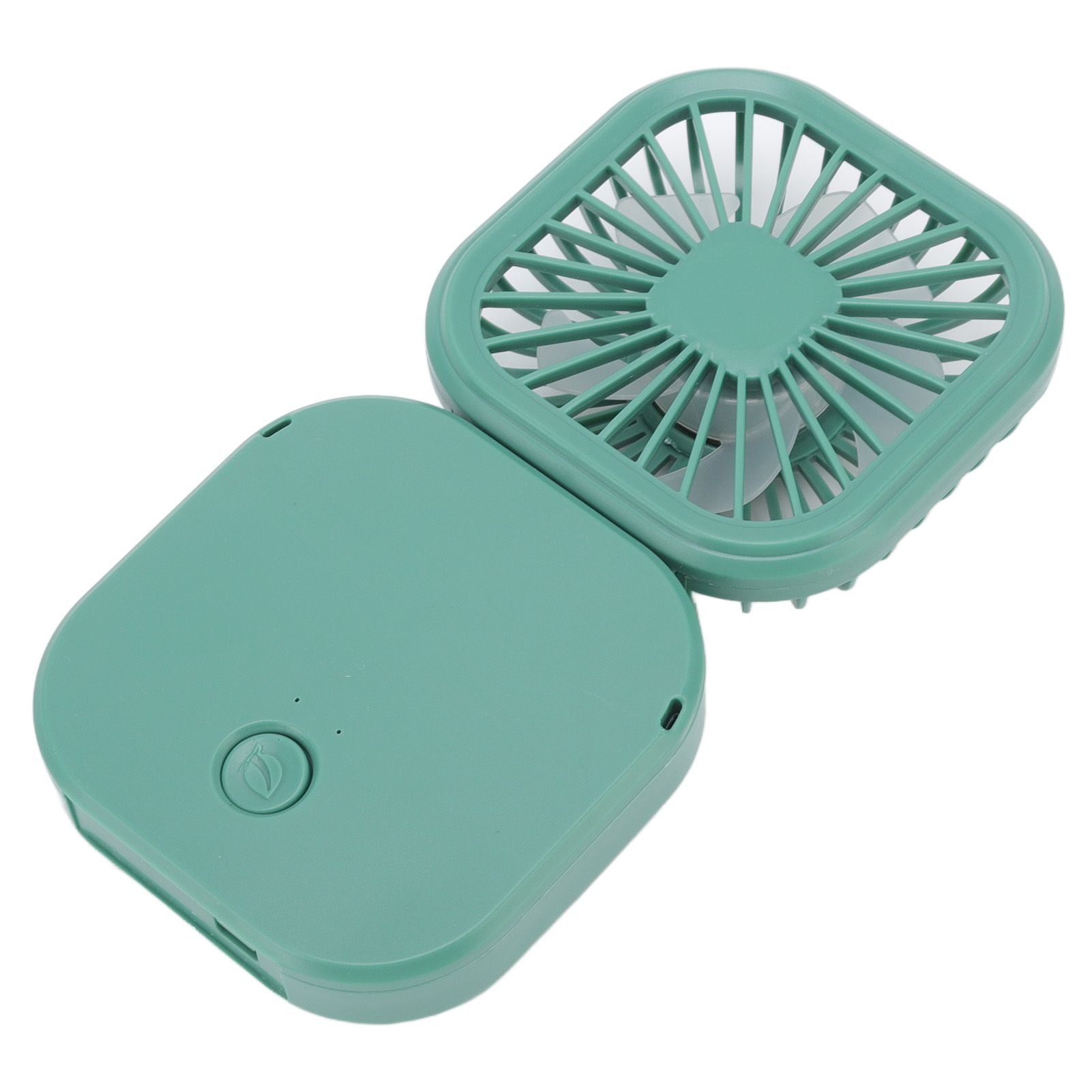 Portable Folding Fan 3 Level Wind Speed USB Powered Rechargeable Rotatable Handheld Desktop Small Fan Green