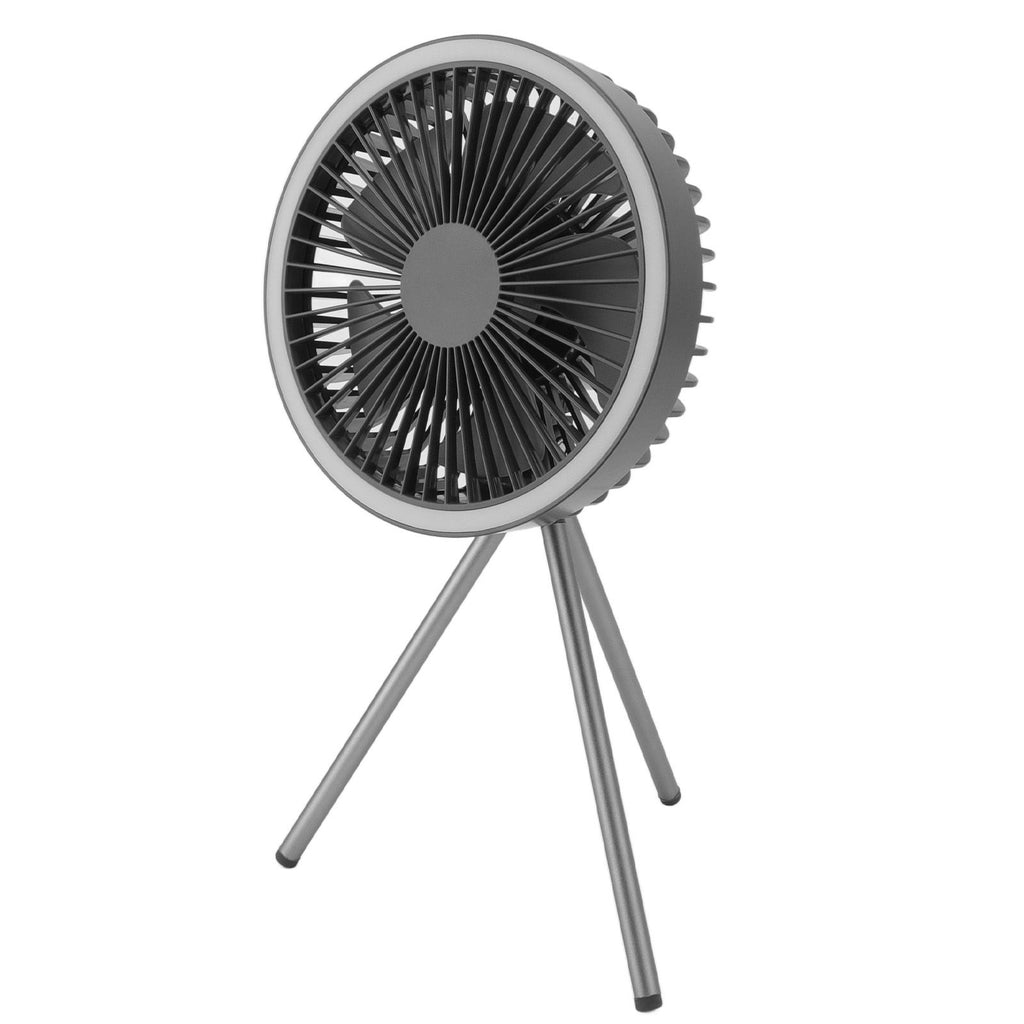 Tripod Fan 10000mAh 3 Gears Adjustable Timing Function Portable Desktop Fan with Light for Outdoor Camping Gray