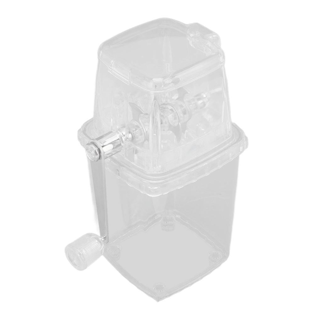 Manual Ice Crusher Small Portable Shaver Hand Operated Snow Cone Machine for Home Transparent