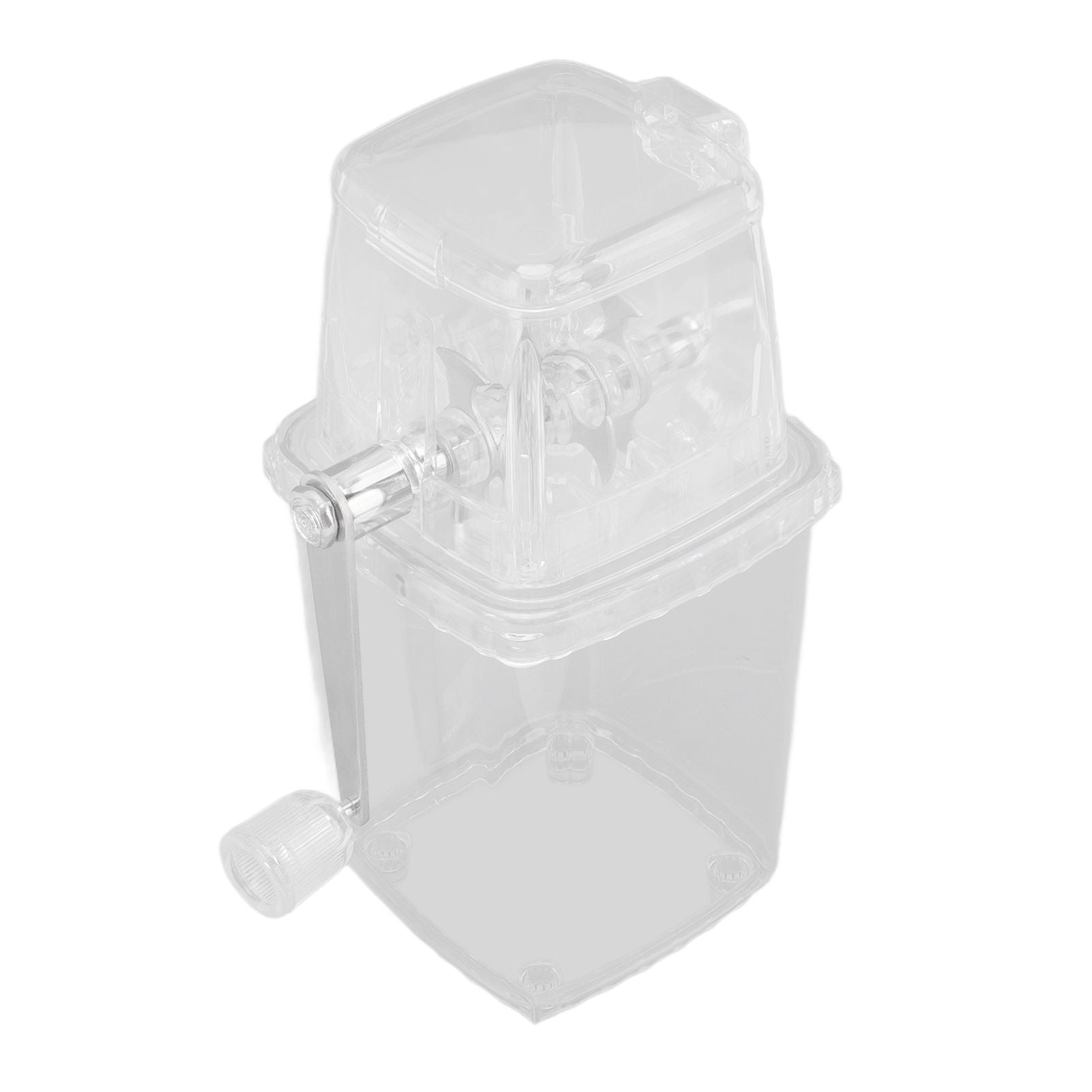 Manual Ice Crusher Small Portable Shaver Hand Operated Snow Cone Machine for Home Transparent