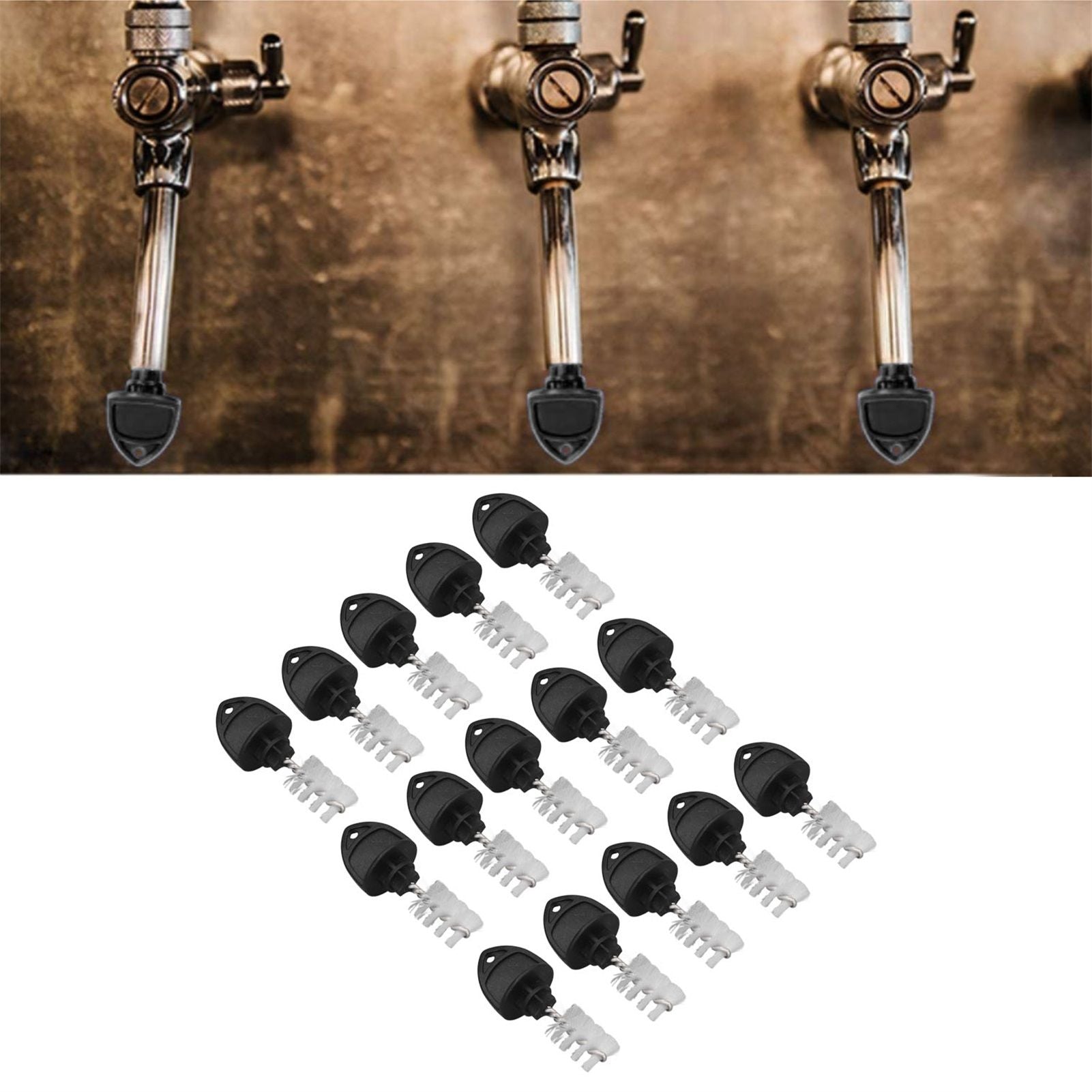 15Pcs Beer Tap Plug Brush 304 Stainless Steel ABS Beer Faucet Tap Cleaning Brush Plug For Kitchen Bar