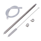 35.2cm Length Spring Loaded Beer Bottle Filler Stainless Steel Wine Bottle Filler Wand with Cleaning Brush Hose Clamp