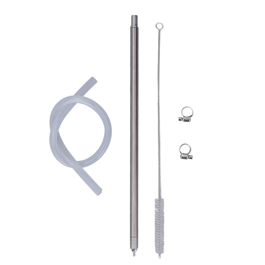 35.2cm Length Spring Loaded Beer Bottle Filler Stainless Steel Wine Bottle Filler Wand with Cleaning Brush Hose Clamp