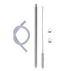 35.2cm Length Spring Loaded Beer Bottle Filler Stainless Steel Wine Bottle Filler Wand with Cleaning Brush Hose Clamp