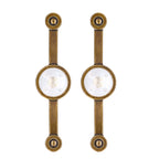 2 Pcs Zinc Alloy Antique Copper Handle European Modern Pastoral Color Acrylic Handle for Cabinet DrawerWhite