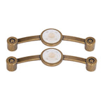 2 Pcs Zinc Alloy Antique Copper Handle European Modern Pastoral Color Acrylic Handle for Cabinet DrawerWhite