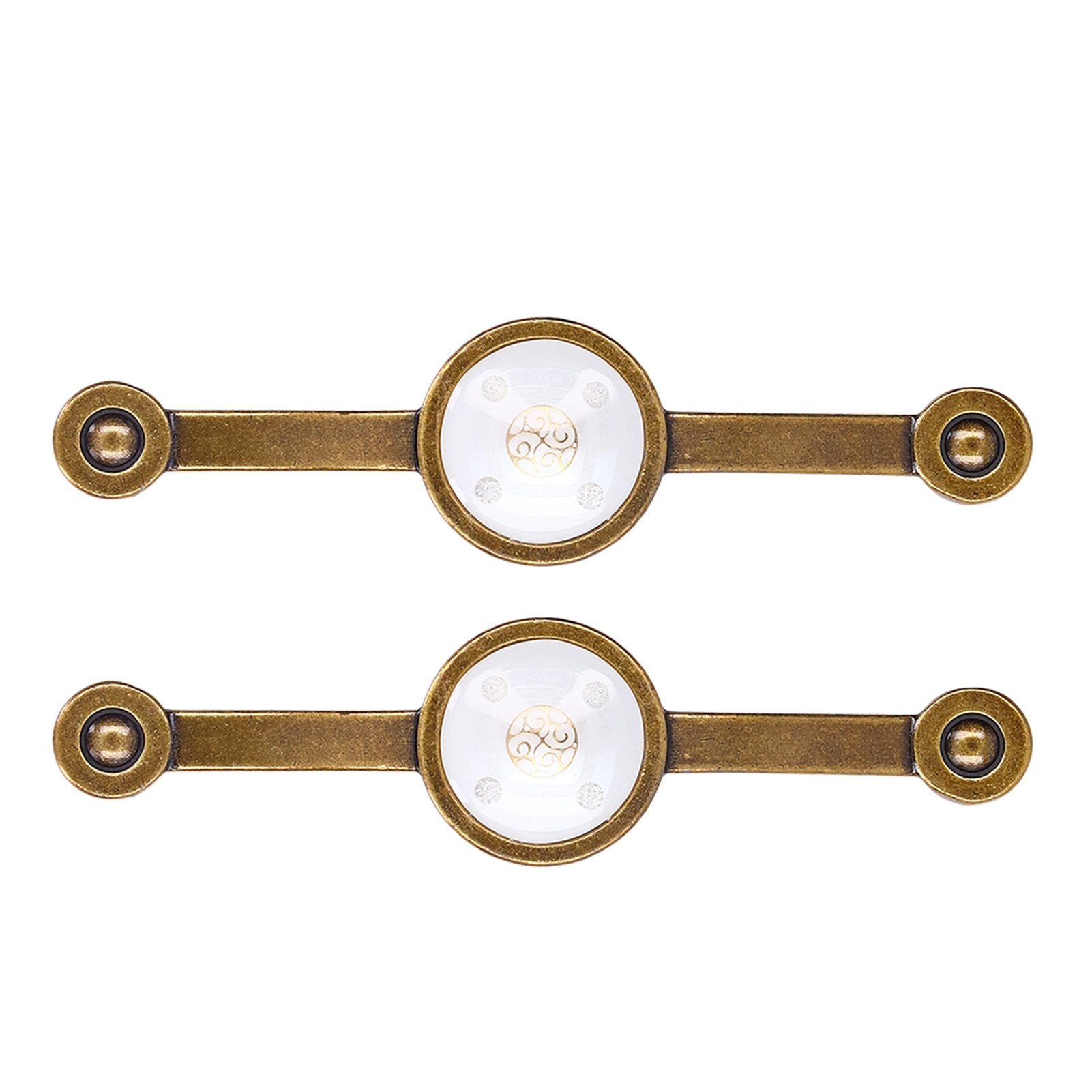 2 Pcs Zinc Alloy Antique Copper Handle European Modern Pastoral Color Acrylic Handle for Cabinet DrawerWhite