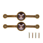 2 Pcs Zinc Alloy Antique Copper Handle European Modern Pastoral Color Acrylic Handle for Cabinet DrawerBrown