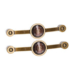 2 Pcs Zinc Alloy Antique Copper Handle European Modern Pastoral Color Acrylic Handle for Cabinet DrawerBrown