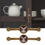 2 Pcs Zinc Alloy Antique Copper Handle European Modern Pastoral Color Acrylic Handle for Cabinet DrawerBrown