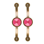 2 Pcs Zinc Alloy Antique Copper Handle European Modern Pastoral Color Acrylic Handle for Cabinet DrawerPink