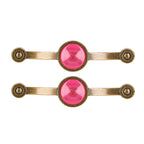 2 Pcs Zinc Alloy Antique Copper Handle European Modern Pastoral Color Acrylic Handle for Cabinet DrawerPink