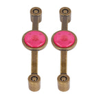 2 Pcs Zinc Alloy Antique Copper Handle European Modern Pastoral Color Acrylic Handle for Cabinet DrawerPink