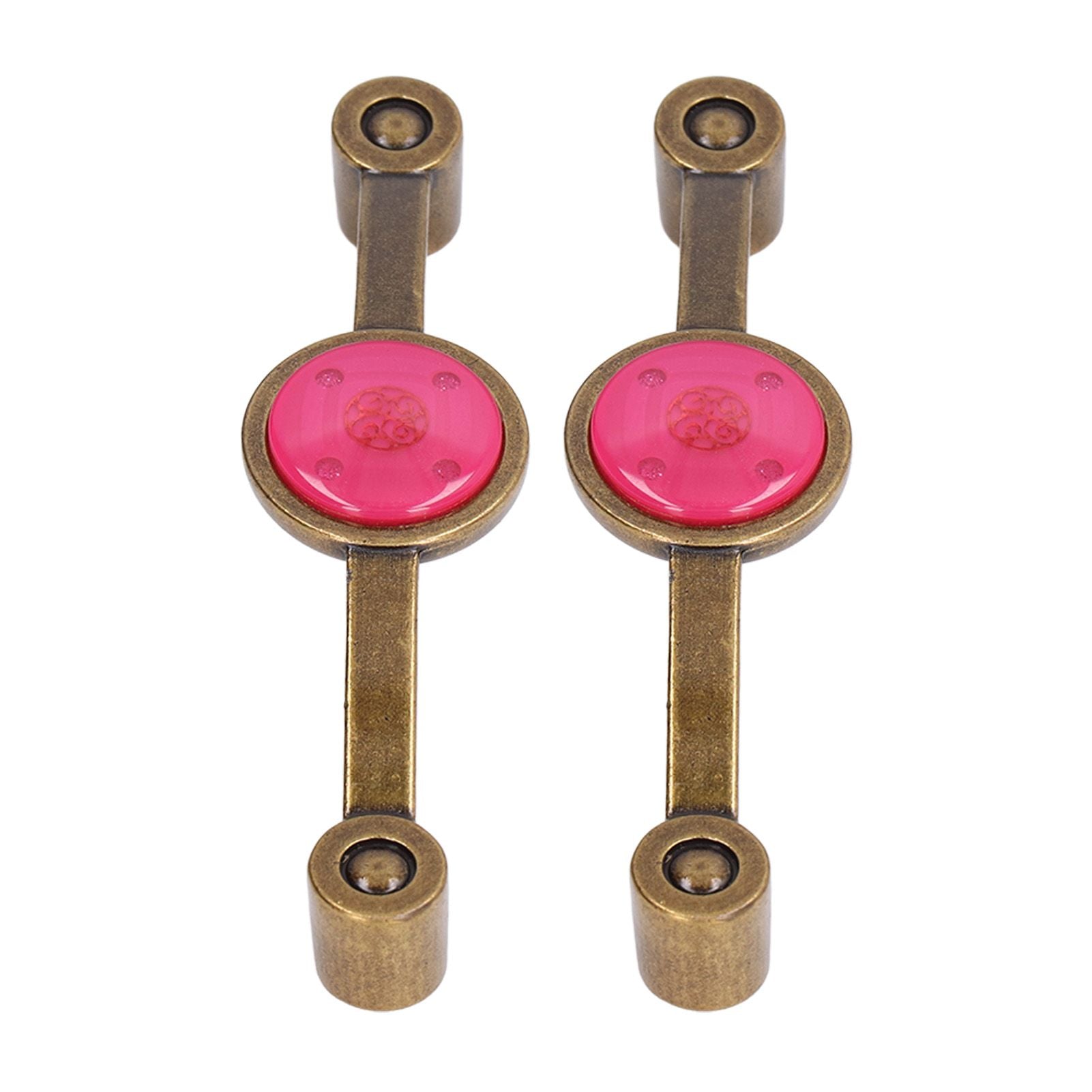 2 Pcs Zinc Alloy Antique Copper Handle European Modern Pastoral Color Acrylic Handle for Cabinet DrawerPink