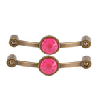 2 Pcs Zinc Alloy Antique Copper Handle European Modern Pastoral Color Acrylic Handle for Cabinet DrawerPink